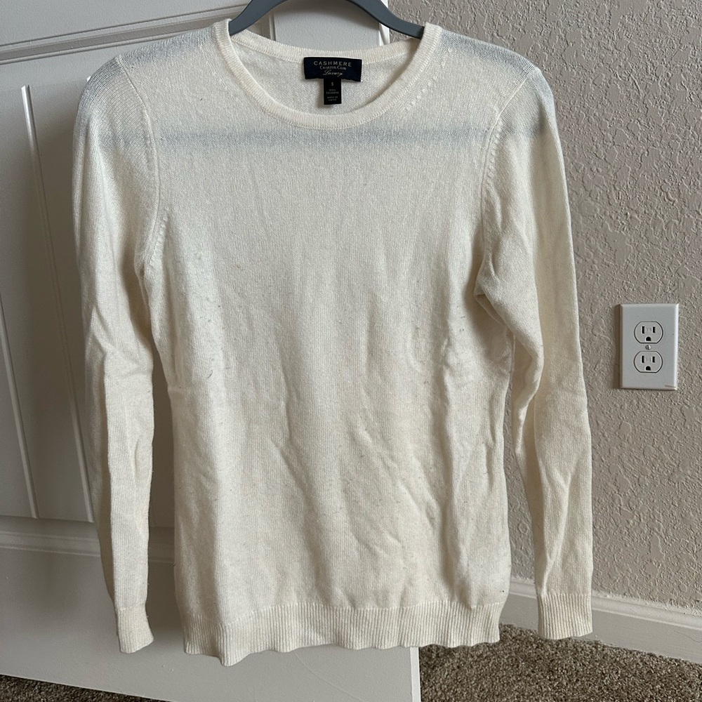Charter Club Cream Crew Neck Sweater